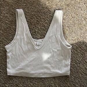 Wild Fable White Ribbed Crop Top